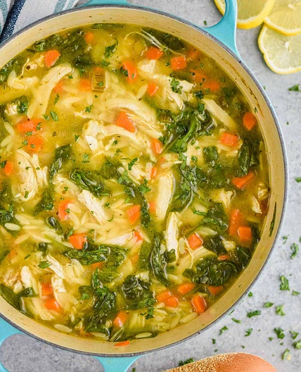 Lemon Chicken Orzo Soup