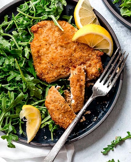 Air Fryer Chicken Milanese with Arugula