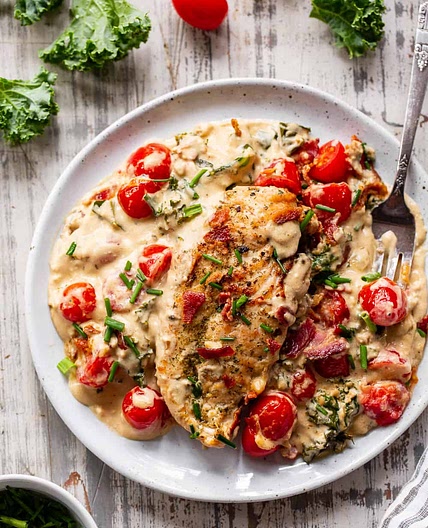 Creamy BLT Chicken {Paleo, Whole30, Keto}