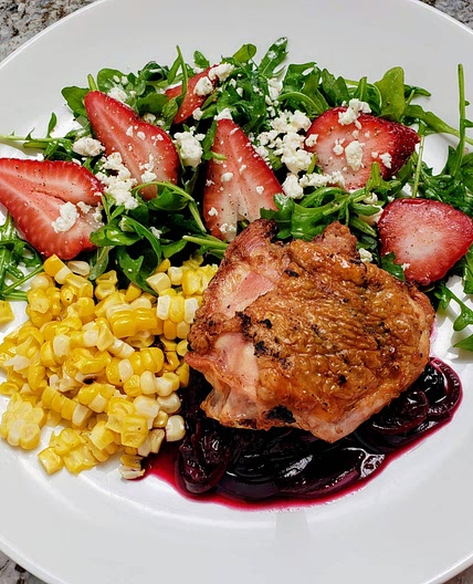 Grilled Chicken with Blueberry Sauce
