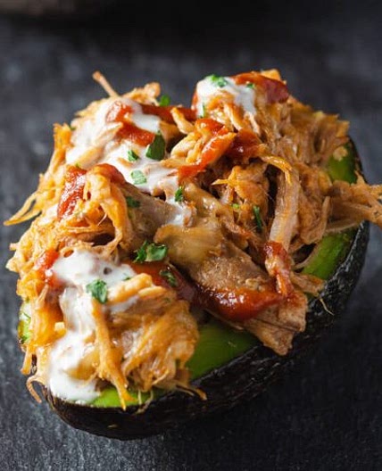Pulled Pork Stuffed Avocado Boats