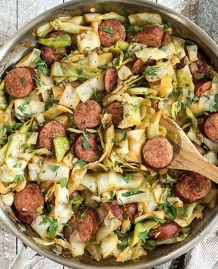 Kielbasa and Cabbage Skillet
