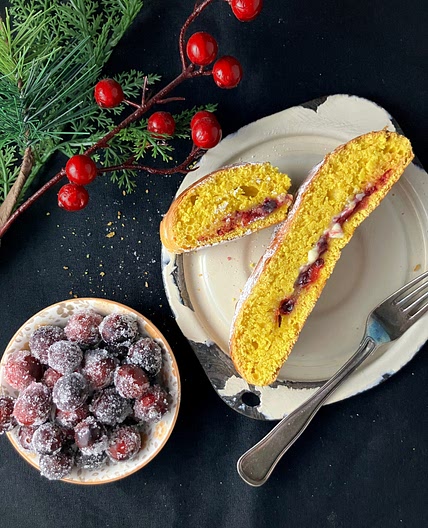 White Chocolate and Cranberry Saffron Braid