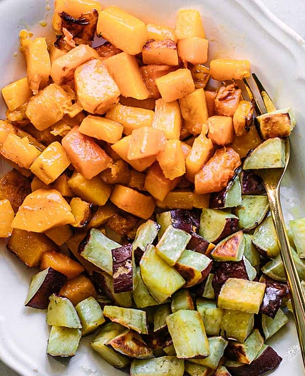 Roasted Sweet Potatoes and Butternut Squash