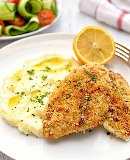 Super Quick Chicken Dinner: Crumbed Chicken with Mashed Potatoes