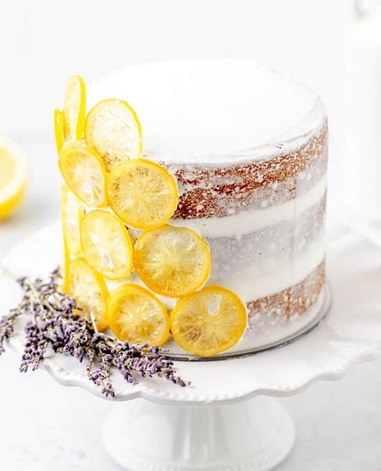 Lemon Lavender Layer Cake with Swiss Meringue Buttercream