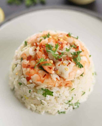 Lemon Garlic Shrimp and Rice
