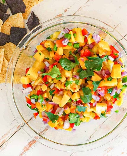 Easy Pineapple Mango Salsa with Jalapeno