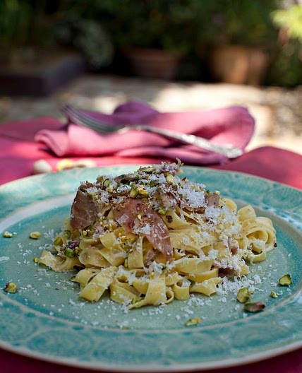 Tagliatelle with Parma Ham and Pistachios