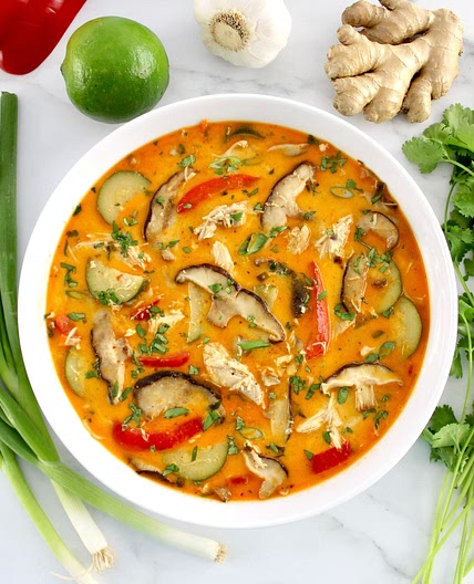 Thai Coconut Curry Chicken Soup