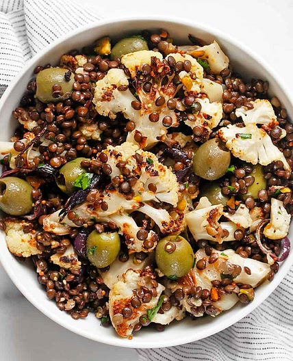 Roasted Cauliflower Lentil Salad
