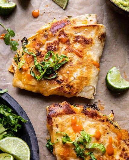 Folded Crispy Buffalo Chicken Wraps