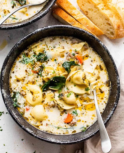 Creamy Sausage Tortellini Soup