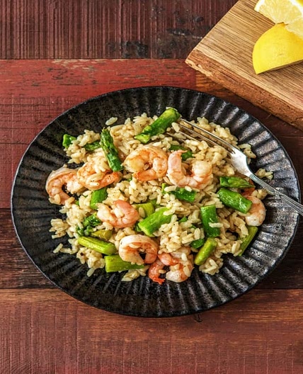 Shrimp and Asparagus Risotto with Meyer Lemon and Parmesan