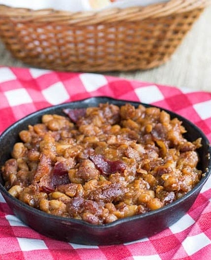 Slow Cooker Bourbon Baked Beans