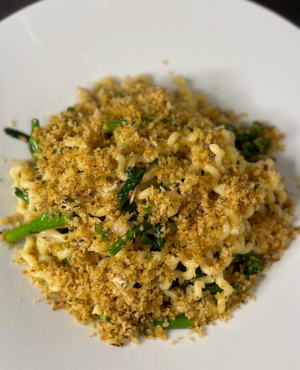 Tinned Fish Pasta with Lemon Garlicky Breadcrumbs