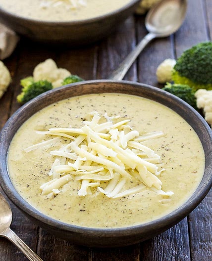 Slow Cooker Broccoli Cauliflower Cheese Soup