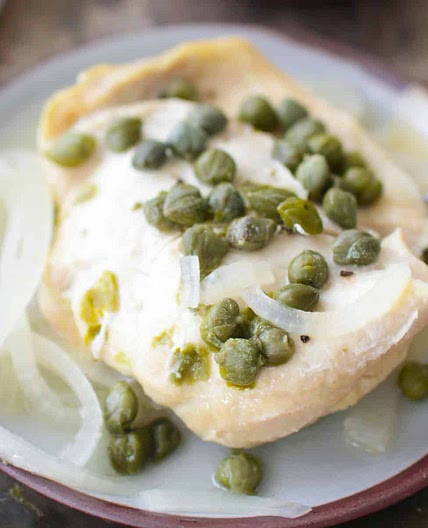 Mini Slow Cooker Chicken Piccata For One