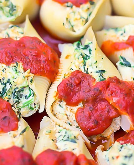 Vegan Stuffed Jumbo Shells with Spinach