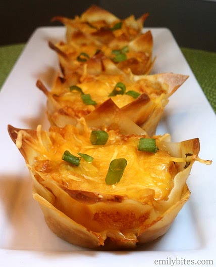 Hawaiian BBQ Chicken Wonton Cupcakes