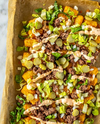 Big Mac Loaded Tater Tot Nachos