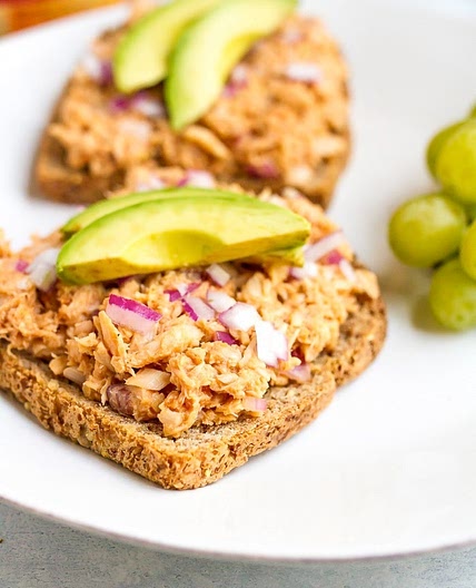 Open-Faced BBQ Hummus Tuna Sandwich