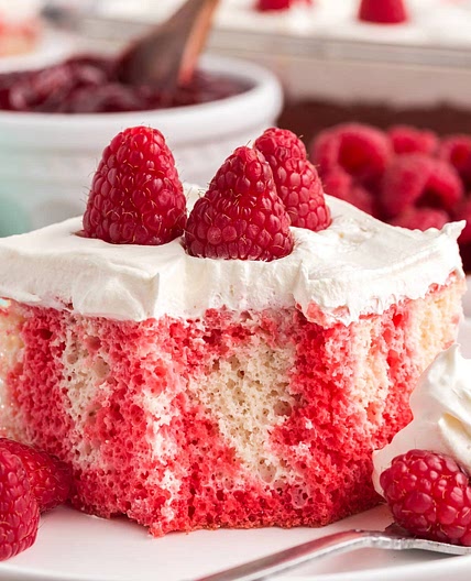 Raspberry Poke Cake