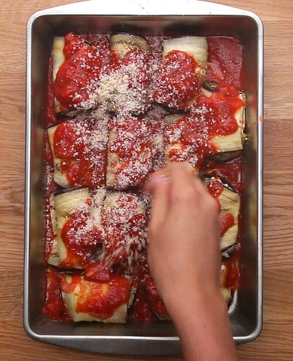 Cheesy Eggplant Roll-Ups Recipe by Tasty