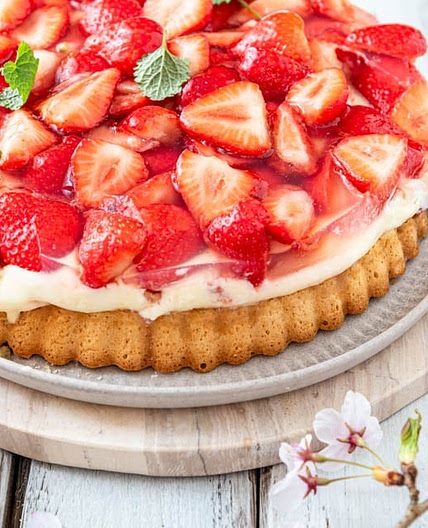 Omas Erdbeerkuchen mit Pudding