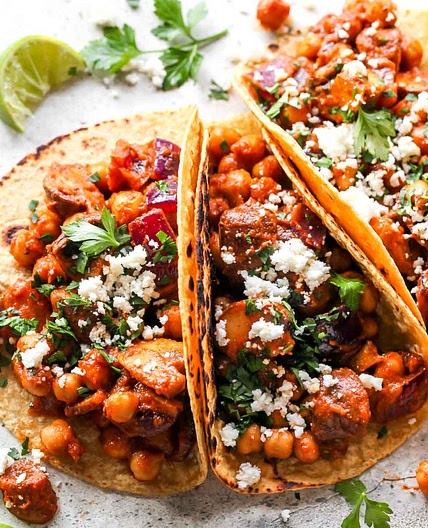 Al Pastor Chickpea Tacos