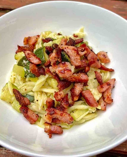 Pancetta and Zucchini Pasta Dish