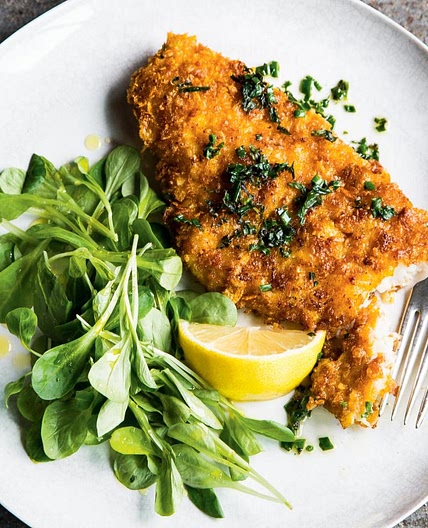 Cornflake-Crusted Fish with Herb Butter