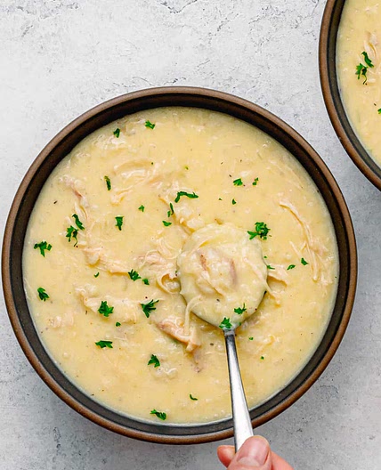 Instant Pot Greek Chicken Lemon Rice Soup
