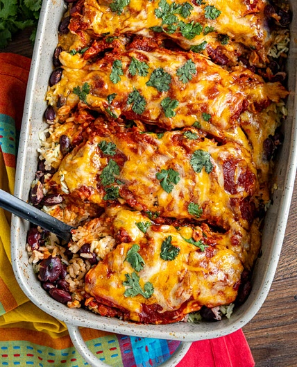 Mexican Chicken and Rice Bake