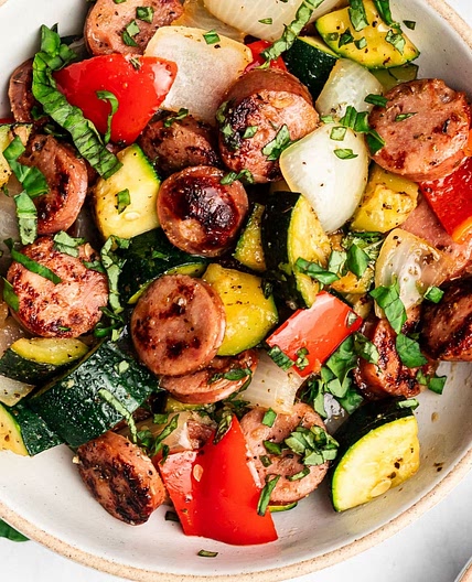 20 Minute Sausage and Zucchini Skillet