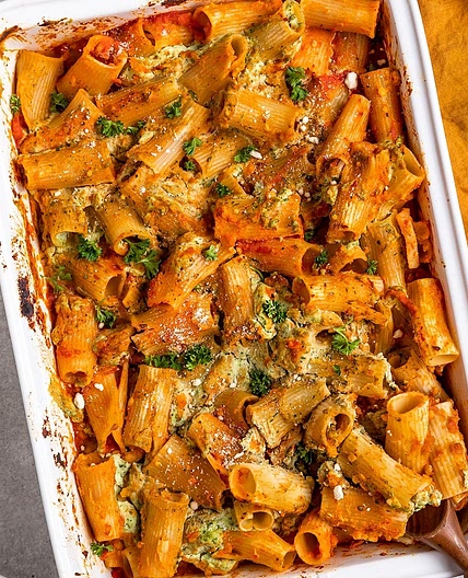 Vegan Lentil Baked Ziti