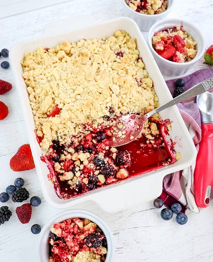 Mixed Berry Cobbler with Cake Mix