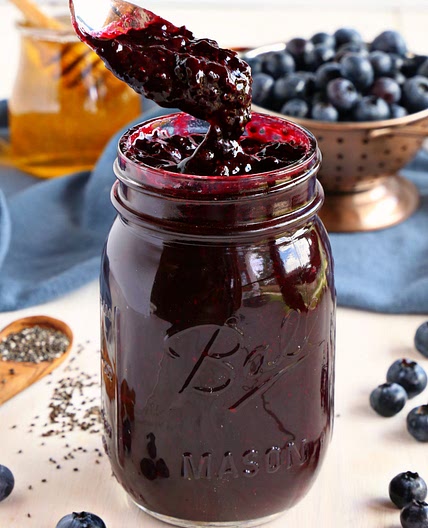 Healthy 3-Ingredient Chia Seed Blueberry Jam