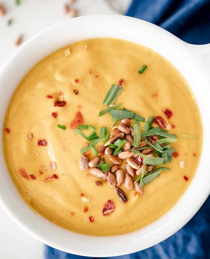 Roasted Butternut Squash and Cauliflower Soup