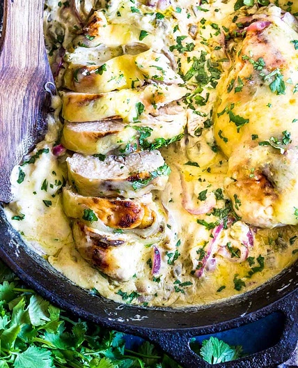 Keto Green Chile Chicken Skillet