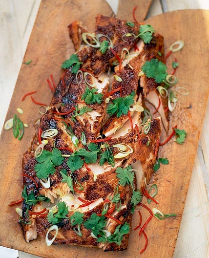 Marinated & grilled salmon