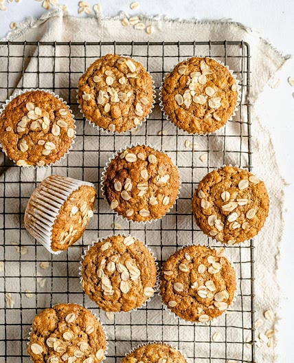 Oh So Fluffy Vegan Banana Oatmeal Muffins