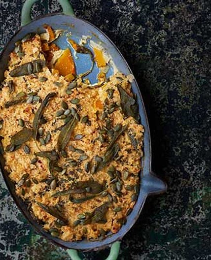 Squash, sage & sourdough bake
