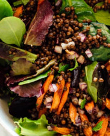 Masala Lentil Salad with Cumin Roasted Carrots