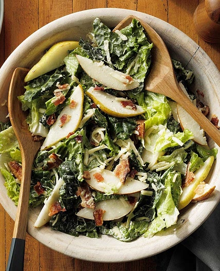 Bacon Pear Salad with Parmesan Dressing