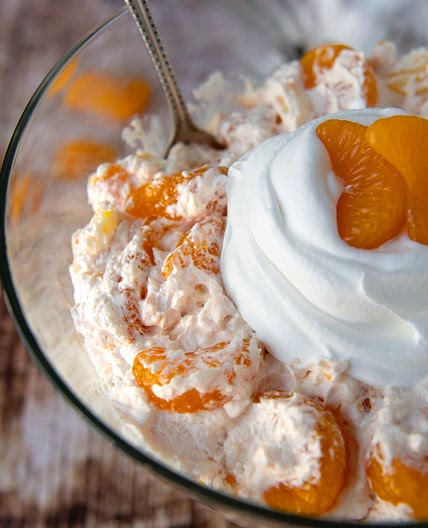 Mandarin Orange Jello Salad with Cottage Cheese