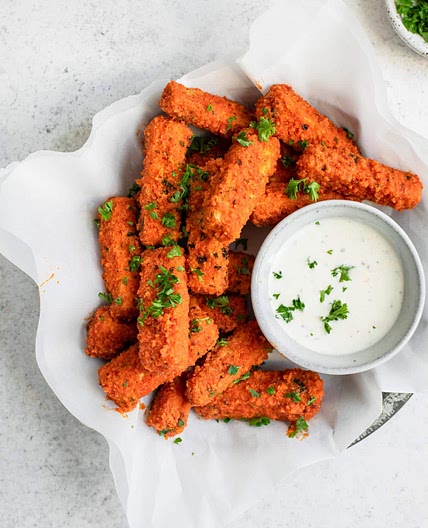 Crispy Baked Buffalo Tofu Wings