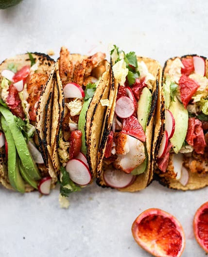 Cajun Fish Tacos with Blood Orange Slaw