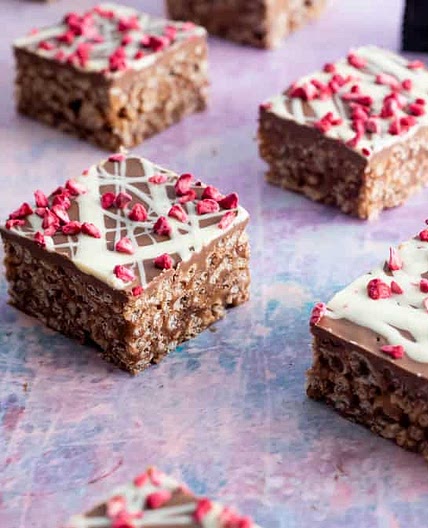 Easy Mars Bar Tray Bake Squares With Rice Krispies