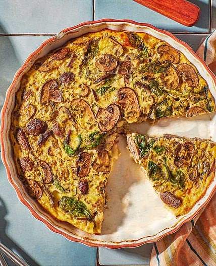 Crustless Quiche with Spinach and Mushrooms